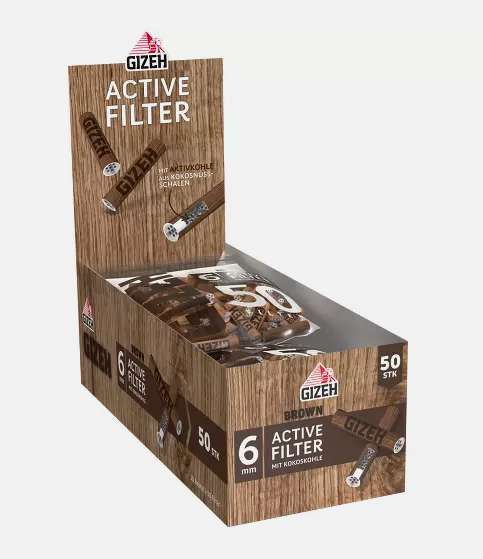 GIZEH® Aktivkohlefilter 50x Ø6,4mm - 5/10 Beutel