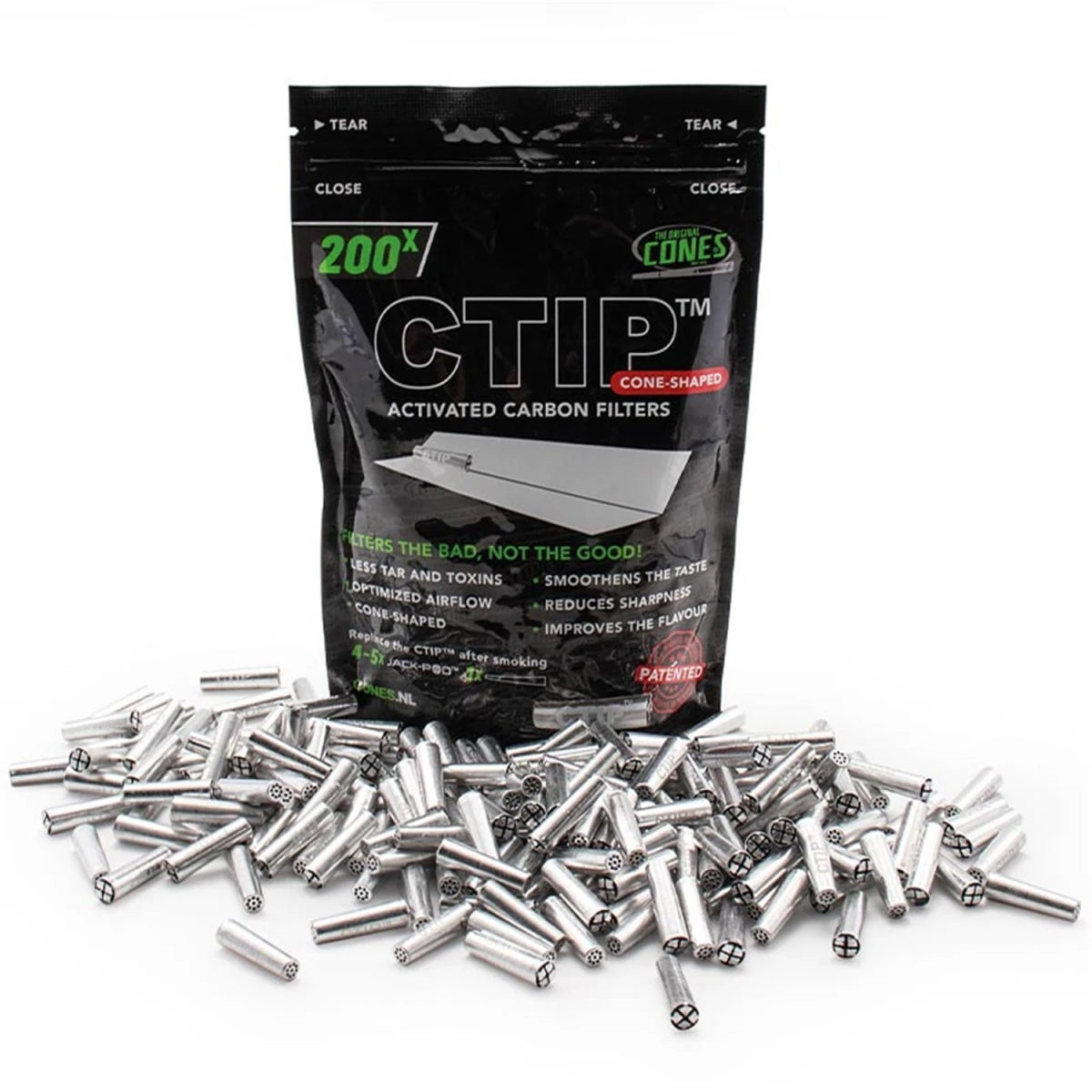 CTIP Aluminium Aktivkohlefilter konisch ø6-7mm - 200 Stück