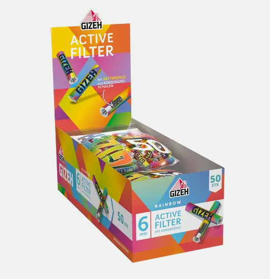 GIZEH® Aktivkohlefilter 50x Ø6,4mm - 5/10 Beutel
