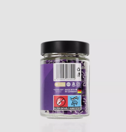 MEDUSA® Aktivkohlefilter 100x im Glas Ø6mm - Violet Edition