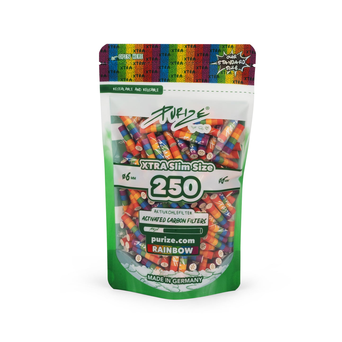 PURIZE® 250 Xtra Slim Size Aktivkohlefilter Ø6mm