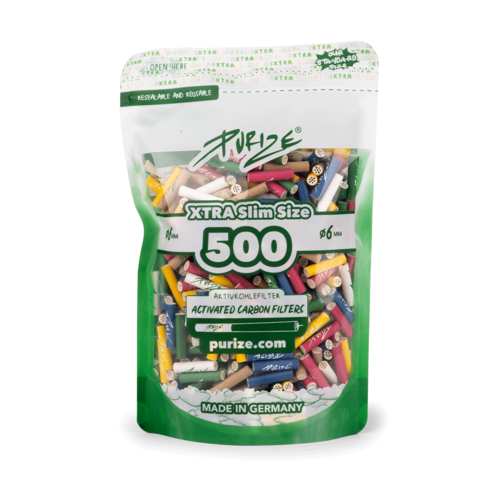 PURIZE® DOYPACK 500 Xtra Slim Size Aktivkohlefilter Ø6mm