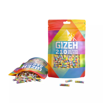 GIZEH® 210 Aktivkohlefilter Ø6mm - RAINBOW