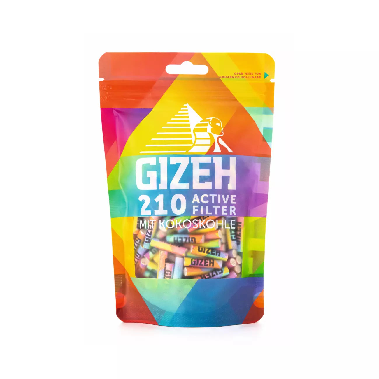 GIZEH® 210 Aktivkohlefilter Ø6mm - RAINBOW