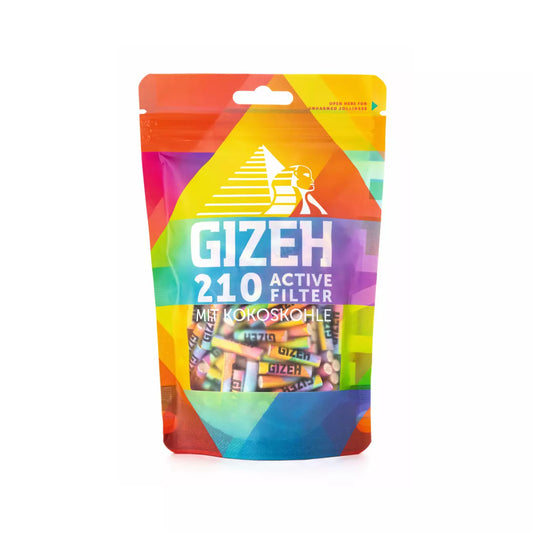 GIZEH® 210 Aktivkohlefilter Ø6mm - RAINBOW
